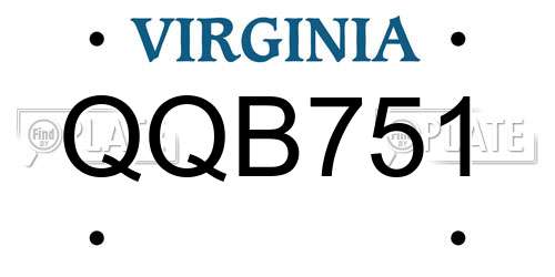 QQB751 Virginia License Plate