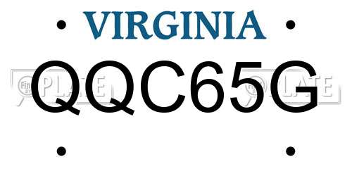 QQC65G Virginia License Plate