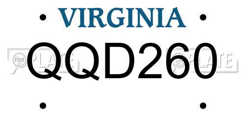 QQD260 Virginia License Plate