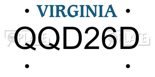 QQD26D Virginia License Plate