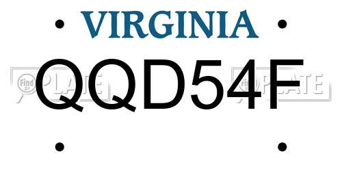 QQD54F Virginia License Plate