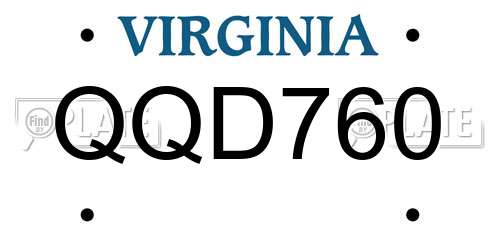 QQD760 Virginia License Plate