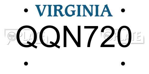 QQN720 Virginia License Plate