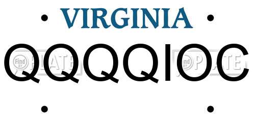 QQQQIOC Virginia License Plate