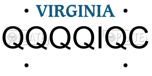 QQQQIQC Virginia License Plate