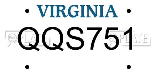 QQS751 Virginia License Plate