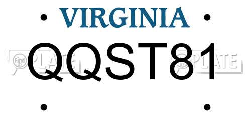 QQST81 Virginia License Plate