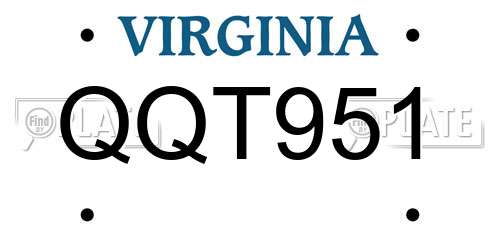 QQT951 Virginia License Plate