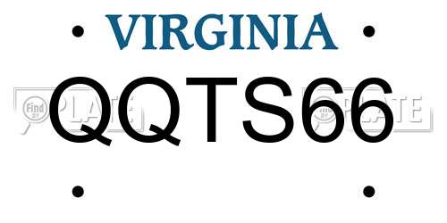 QQTS66 Virginia License Plate