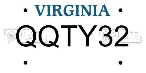 QQTY32 Virginia License Plate