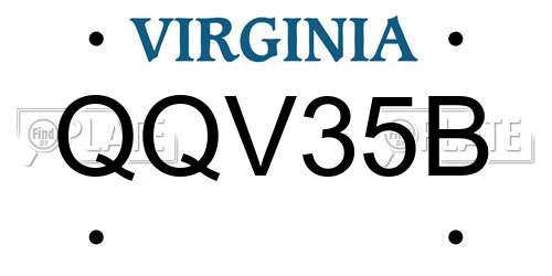 QQV35B Virginia License Plate