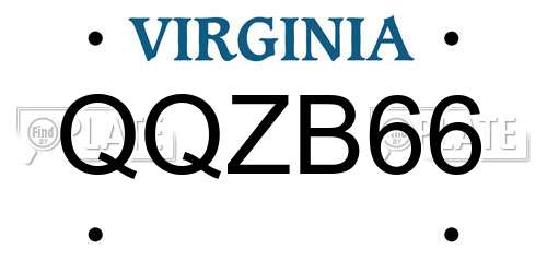 QQZB66 Virginia License Plate