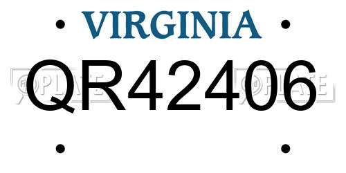 QR42406 Virginia License Plate
