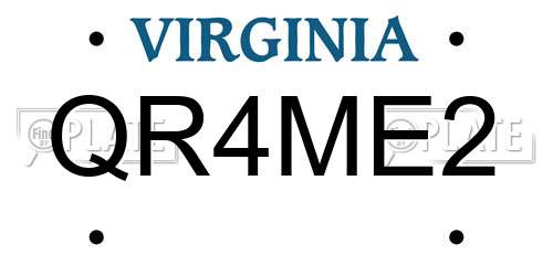 QR4ME2 Virginia License Plate