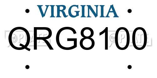 QRG8100 Virginia License Plate