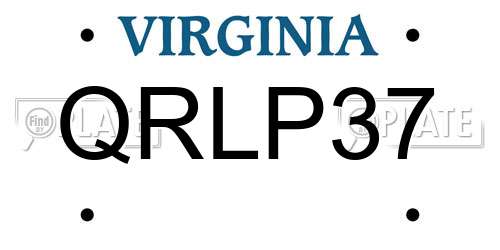 QRLP37 Virginia License Plate
