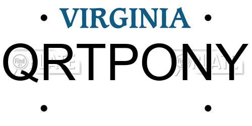 QRTPONY Virginia License Plate