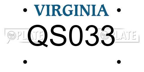 QS033 Virginia License Plate