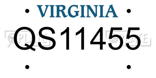 QS11455 Virginia License Plate