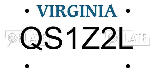 QS1Z2L Virginia License Plate
