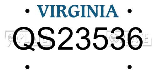 QS23536 Virginia License Plate