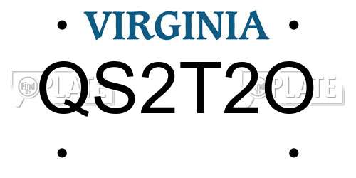 QS2T2O Virginia License Plate