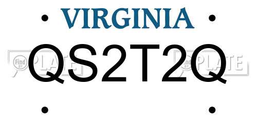 QS2T2Q Virginia License Plate