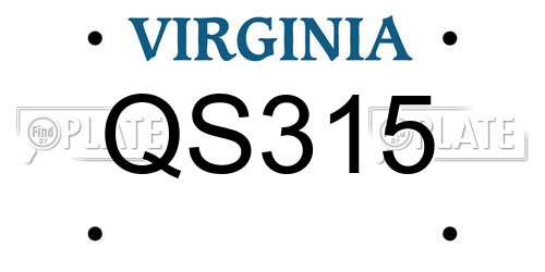 QS315 Virginia License Plate