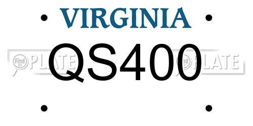 QS400 Virginia License Plate