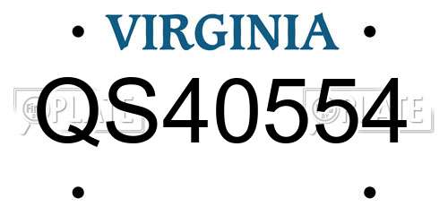 QS40554 Virginia License Plate
