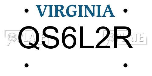 QS6L2R Virginia License Plate