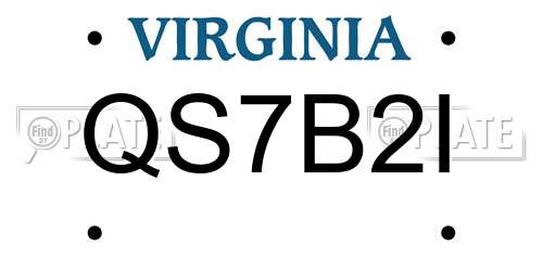 QS7B2I Virginia License Plate