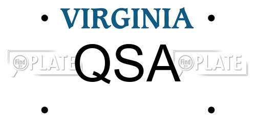 QSA Virginia License Plate