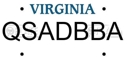 QSADBBA Virginia License Plate