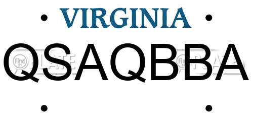 QSAQBBA Virginia License Plate