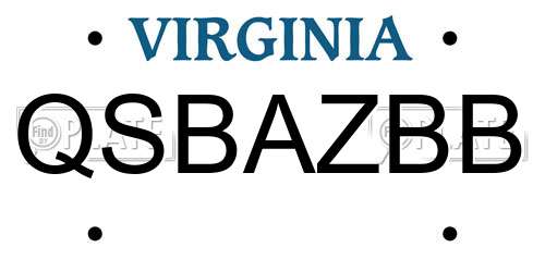 QSBAZBB Virginia License Plate