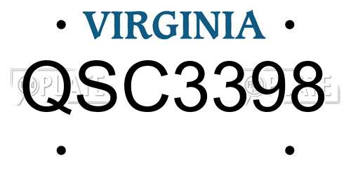QSC3398 Virginia License Plate