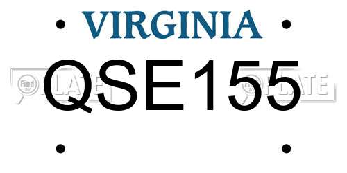 QSE155 Virginia License Plate