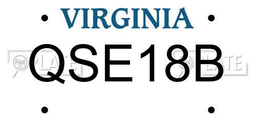 QSE18B Virginia License Plate