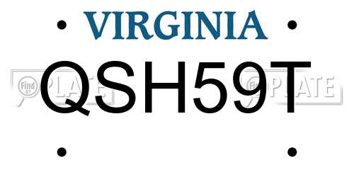 QSH59T Virginia License Plate