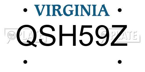 QSH59Z Virginia License Plate