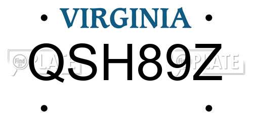 QSH89Z Virginia License Plate