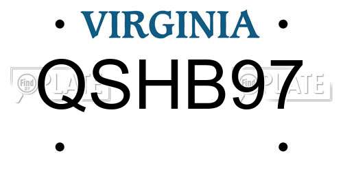 QSHB97 Virginia License Plate