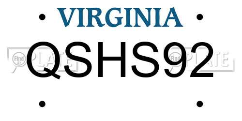 QSHS92 Virginia License Plate