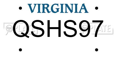 QSHS97 Virginia License Plate