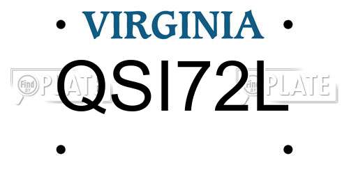 QSI72L Virginia License Plate