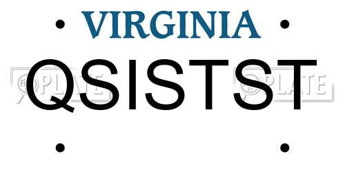 QSISTST Virginia License Plate