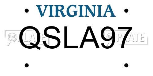 QSLA97 Virginia License Plate