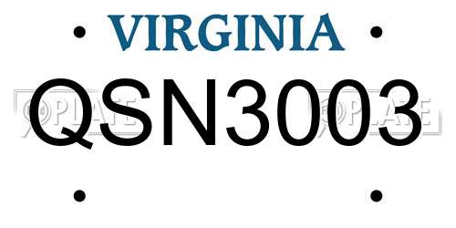 QSN3003 Virginia License Plate