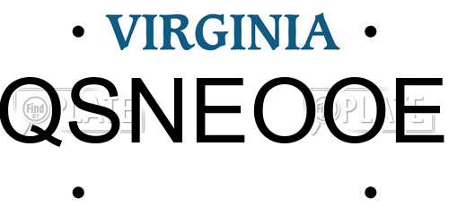 QSNEOOE Virginia License Plate